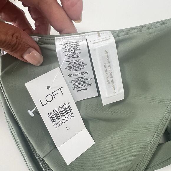 LOFT Bikini Set Size Large Green Halter Swimwear Resort Beach NEW - Picture 4 of 4